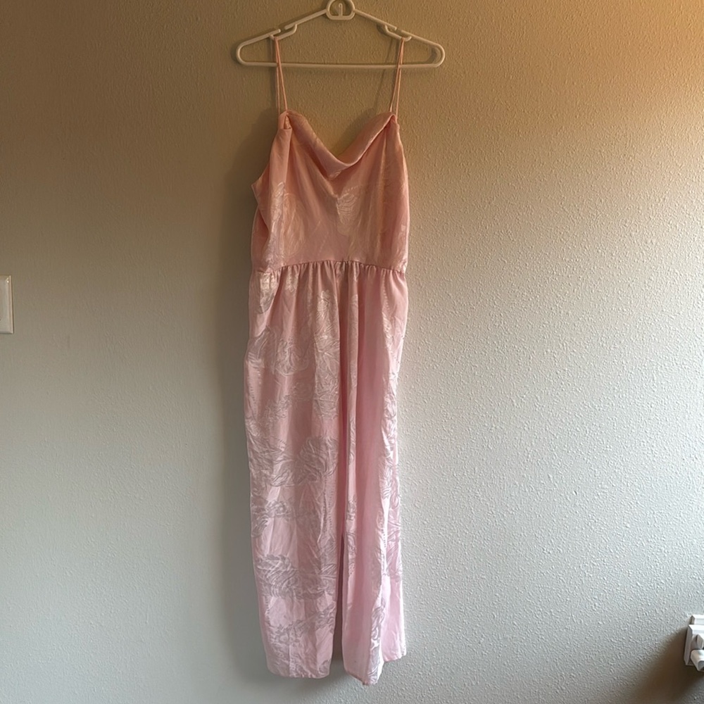 Vintage Satin Cowl Neck Jumpsuit
